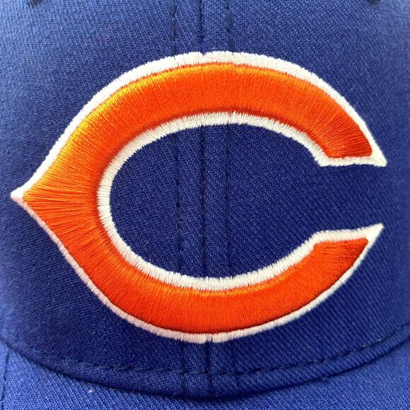 NEW Vintage Logo Chicago Bears Baseball Hat Blue Orange Wool Blend Size 7 1/4 - Picture 2 of 8